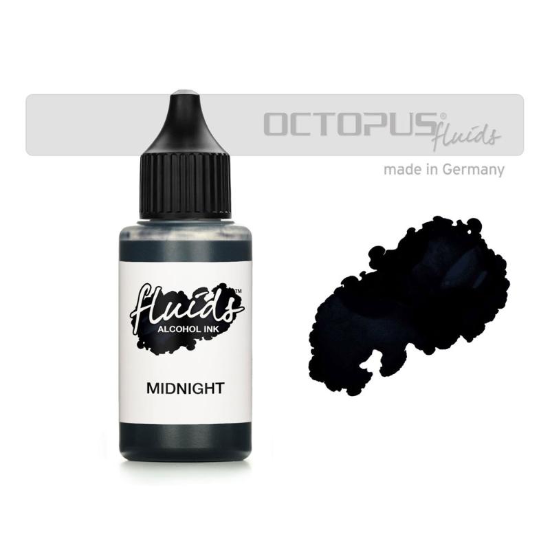 Octopus Fluids Alcohol Ink Midnight Black 30ml