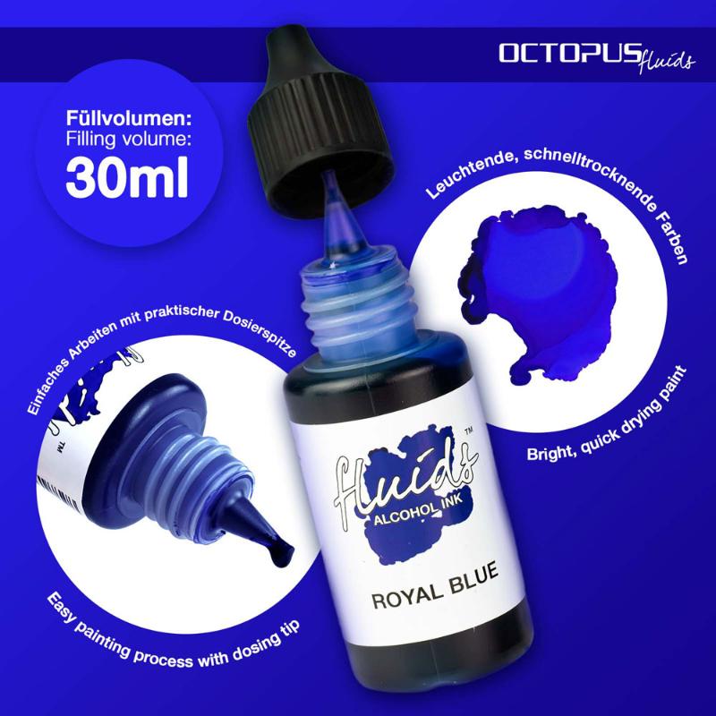 Octopus Fluids Alcohol Ink Royal Blue 30ml