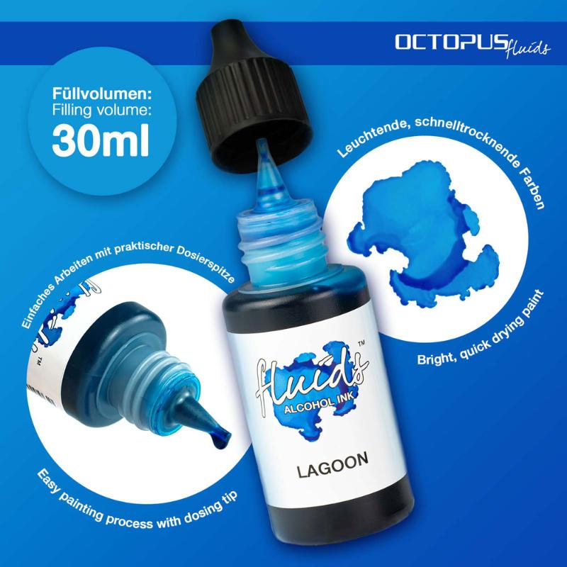 Octopus Fluids Alcohol Ink Lagoon Blue 30ml