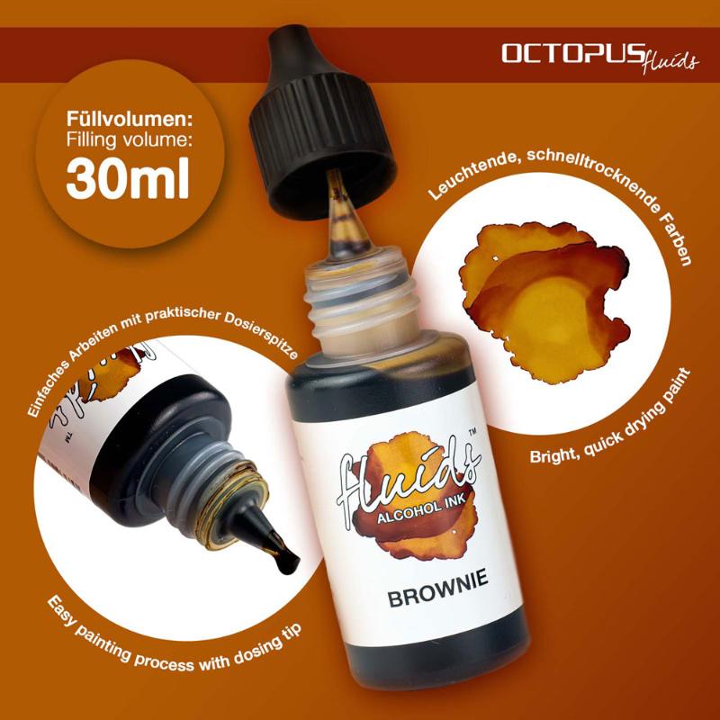 Octopus Fluids Alcohol Ink Brownie Brown 30ml