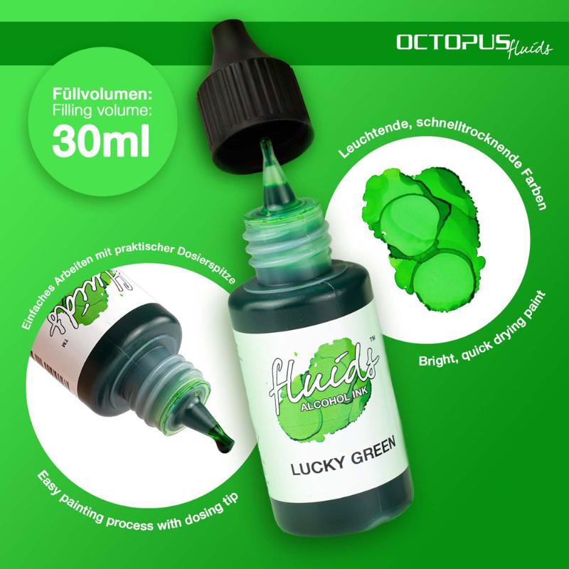 Octopus Fluids Alcohol Ink Lucky Green 30ml