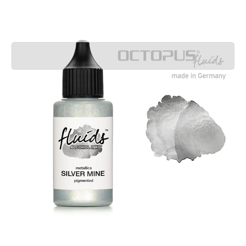 Octopus Fluids Alcohol Ink Silver Mine Metallic 30ml