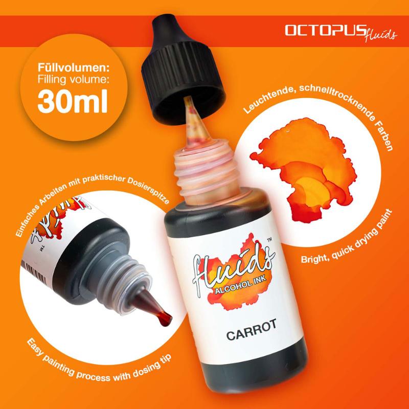 Octopus Fluids Alcohol Ink Carrot Orange 30ml