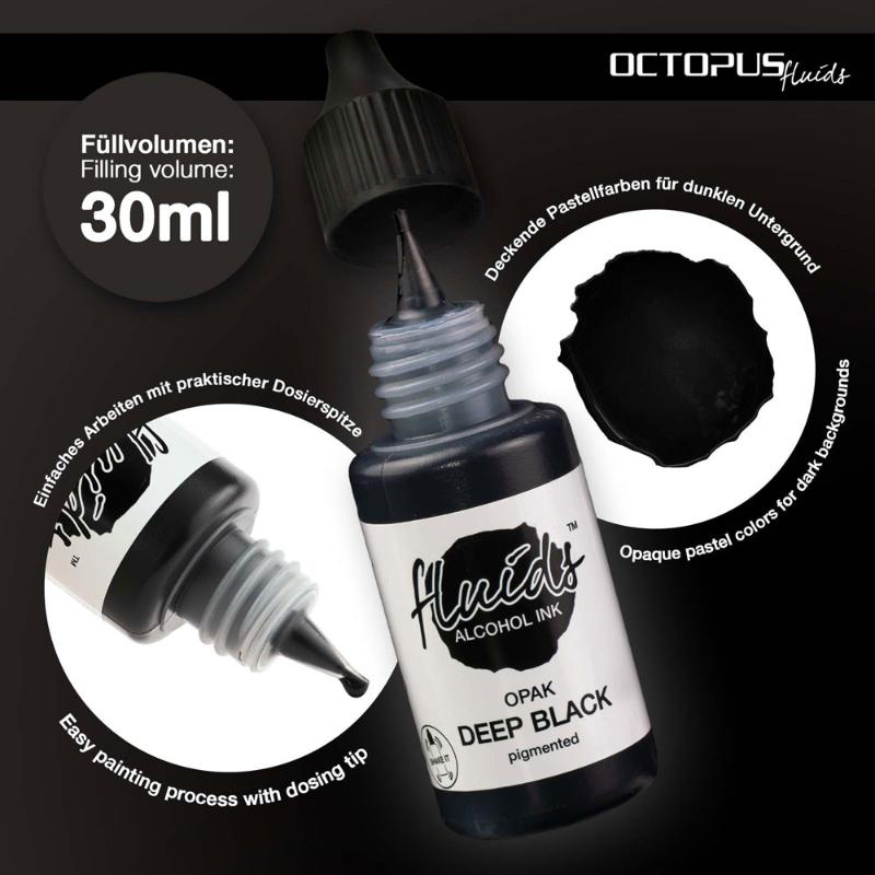 Octopus Fluids Alcohol Ink Opak Deep Black 30ml