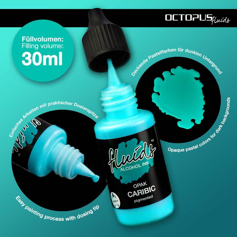 Octopus Fluids Alcohol Ink Opak Caribic Blue 30ml