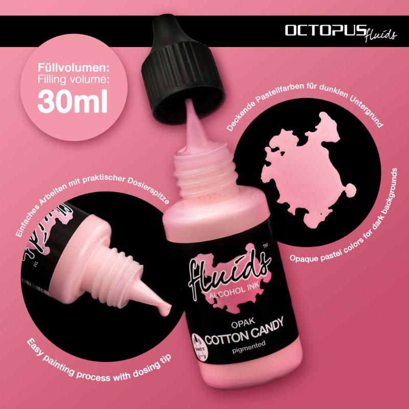 Octopus Fluids Alcohol Ink Opak Cotton Candy Pink 30ml