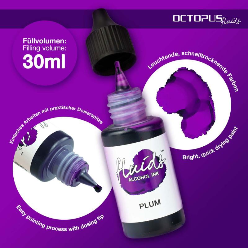 Octopus Fluids Alcohol Ink Plum Violet 30ml