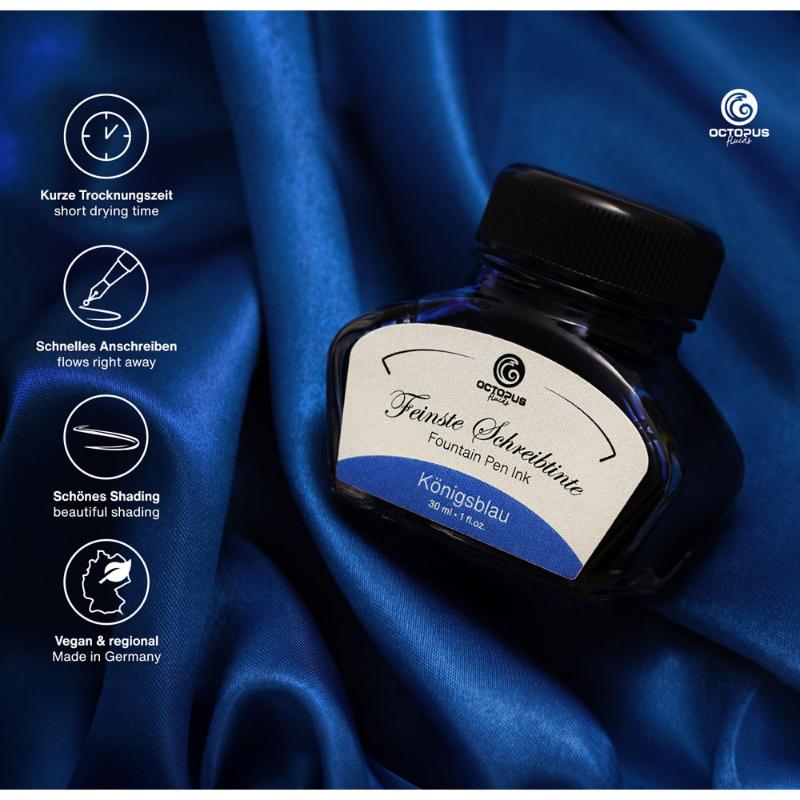 Octopus Fluids Fountain Pen Ink Royal Blue (Konigsblau) 30ml