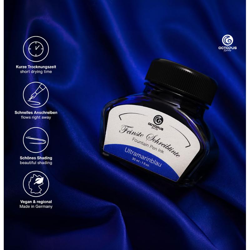 Octopus Fluids Fountain Pen Ink Ultramarine Blue (Ultramarinblau) 30ml