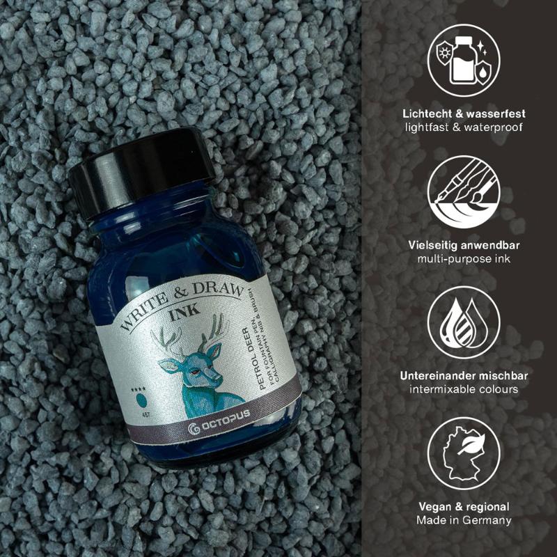 Octopus Fluids Write and Draw Ink 467 Petrol Deer 50ml