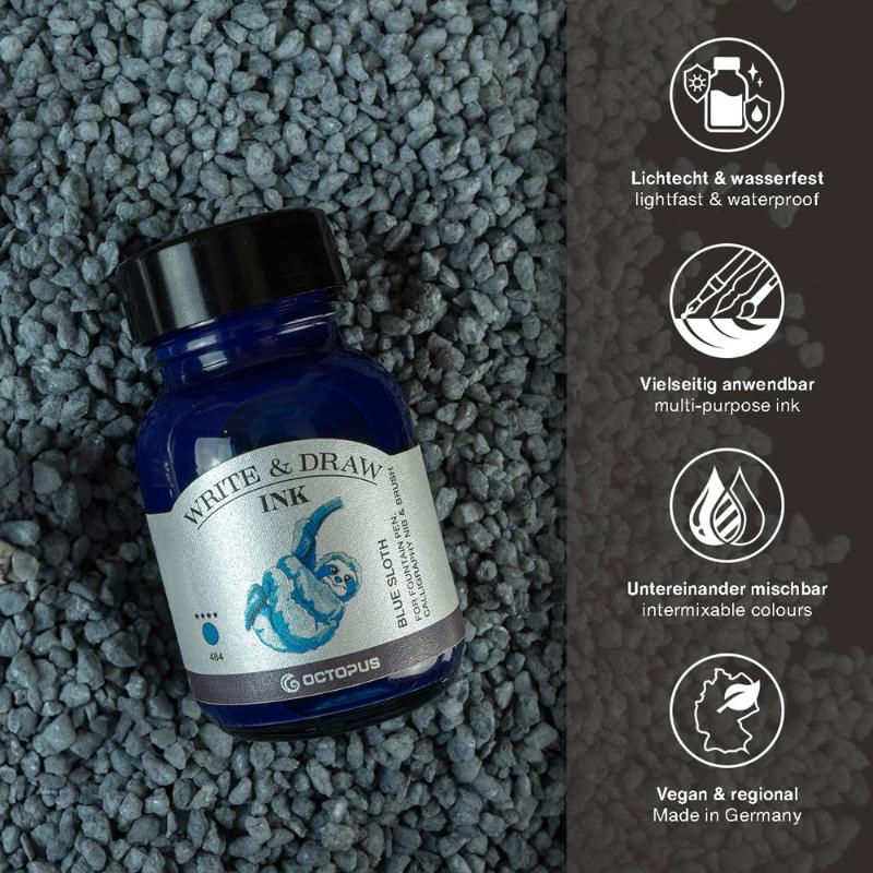 Octopus Fluids Write and Draw Ink 484 Blue Sloth 50ml