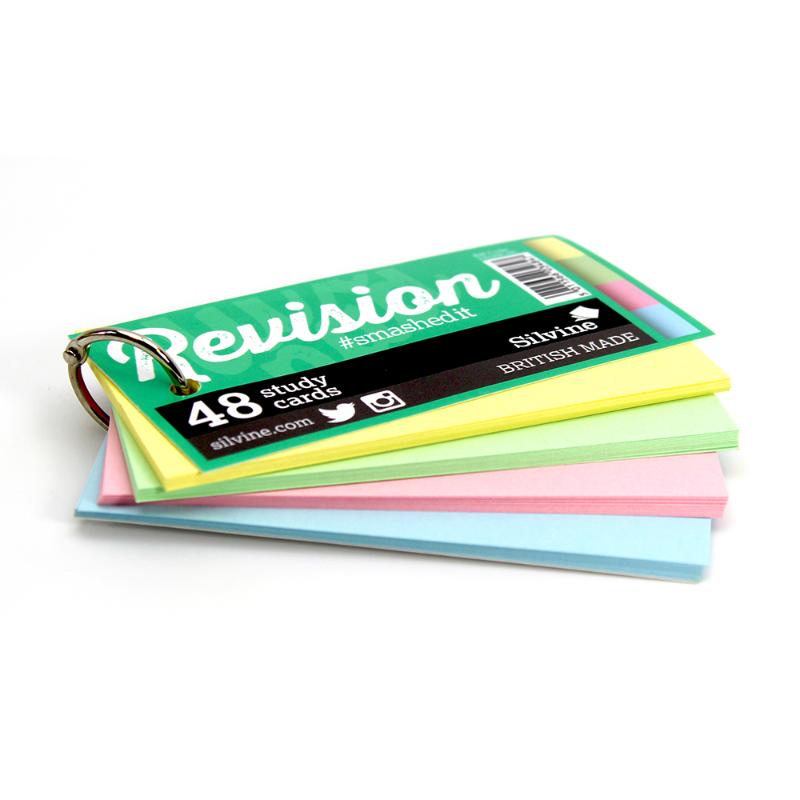 Luxpad Revision Study Cards 100x50mm Plain Assorted Colours with Binding Ring