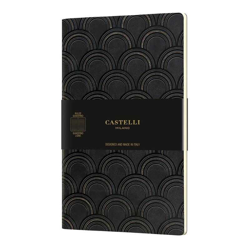 Castelli Quaderno Notebook A5 Soft Cover Art Deco Gold