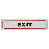 Self-adhesive brushed aluminium exit sign, compact 170x40mm, ideal for clear emergency exit indication.