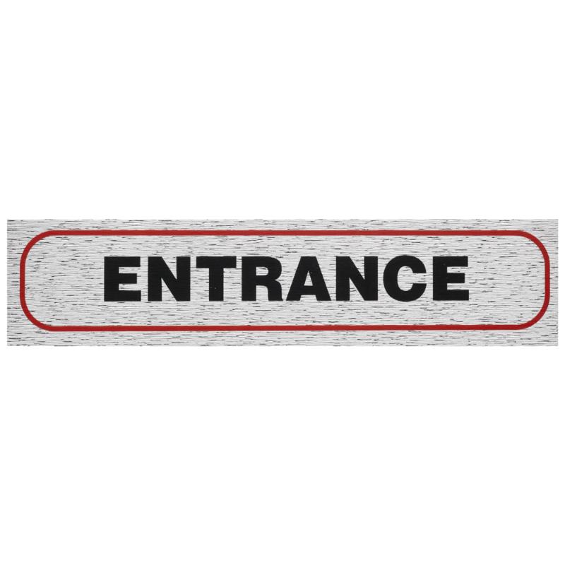 Self-adhesive brushed aluminium exit sign, 170x40mm, ideal for clear safety signage in various environments.