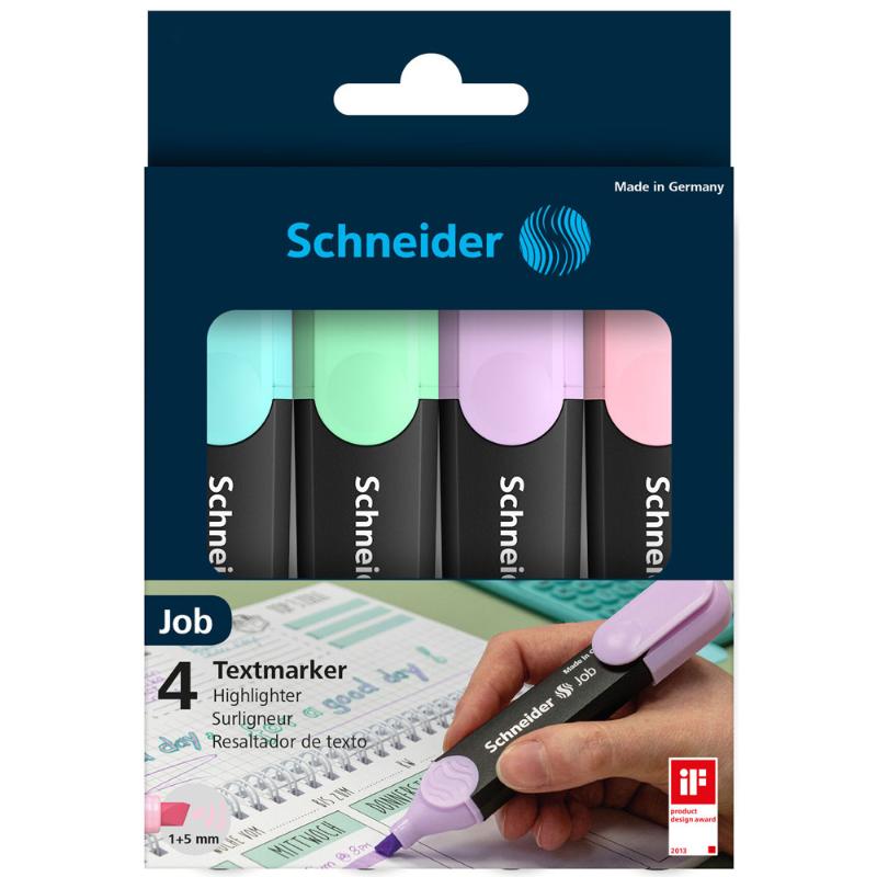 Schneider Highlighter Job Pastel Assorted Wallet 4 pieces