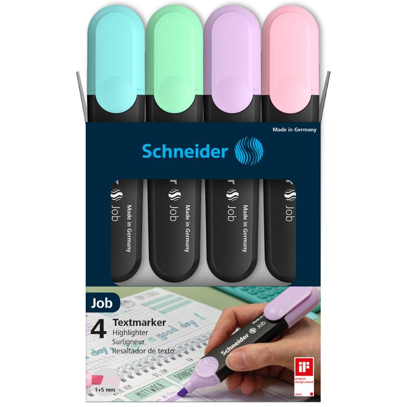 Schneider Highlighter Job Pastel Assorted Wallet 4 pieces