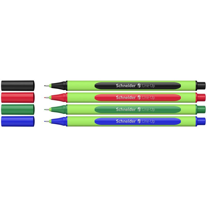 Schneider Fineliner Line-Up 0.4mm assorted pencil case stand 4 pieces