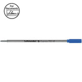 Schneider Ballpoint 785 Medium Blue refill for Cross pens, featuring a durable stainless steel tip and waterproof ink.