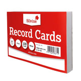 Silvine Record Cards 8x5 Plain: 100 premium, tear-resistant white cards for notes, reminders, and project planning.