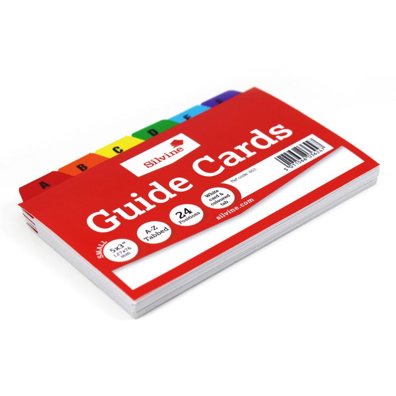 Silvine Guide Cards 5x3 A-Z Coloured Tabs