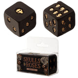 Dice Set - Skulls and Roses Black and Gold Skull Dice (12 Sets)