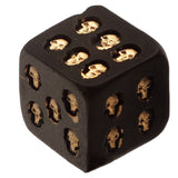 Dice Set - Skulls and Roses Black and Gold Skull Dice (12 Sets)