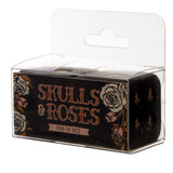 Dice Set - Skulls and Roses Black and Gold Skull Dice (12 Sets)