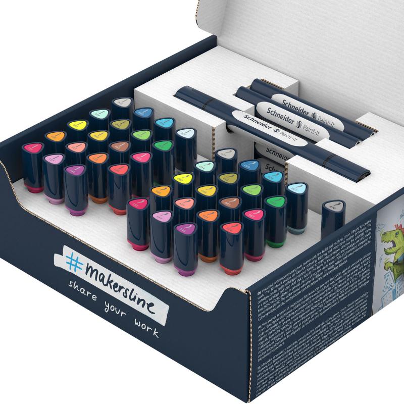 Schneider Twinmarker Paint-It 040 brush+round set V1 52 pieces assorted