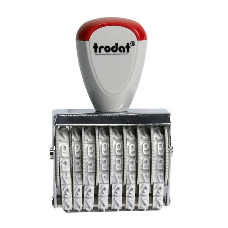 Trodat Classic Numberer 1548, a durable metal numbering tool with 8 customizable bands for precise document management.