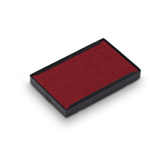 Trodat Pad 6/4928 Red ink pad ensures clean, sharp impressions for stamps, featuring non-toxic ink and easy cartridge replacement.