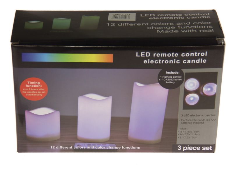 LED Candles - Colour Changing (Set of 3)