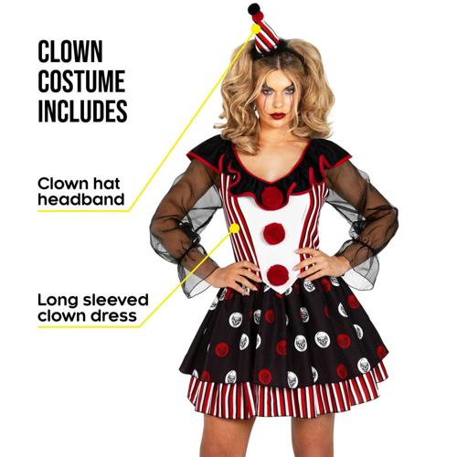 Costumes Skulls & Stripes Clown Women's Size 12-14