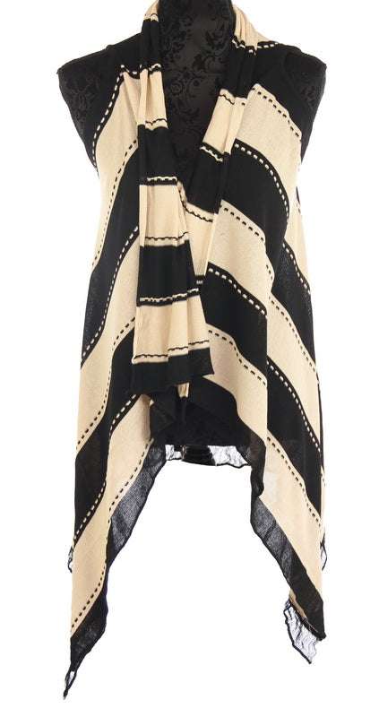 Cape - Stripes Sleeveless  - Beige