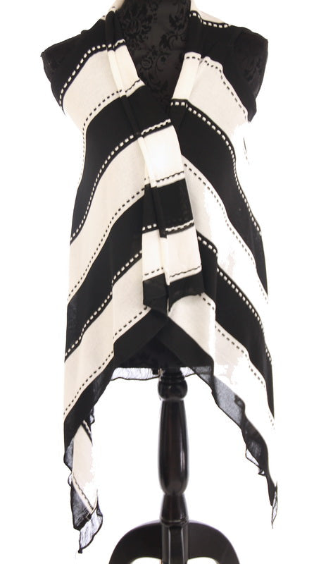 Cape - Stripes Sleeveless  - White