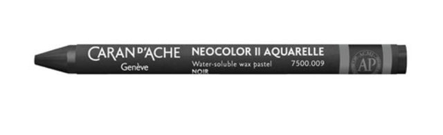 Set of 10 Caran D’ache Neocolor II Aqua.Black crayons, ideal for vibrant watercolor and sketching techniques.