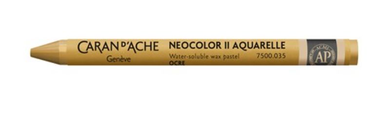 Caran D’ache Neocolor II Ochre Crayon Pack of 10, featuring rich pigments for blending and layering in various art techniques.