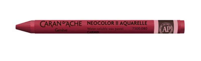 Pack of 10 Neocolor II Carmine artist crayons, featuring high pigmentation and versatility for vibrant artwork.