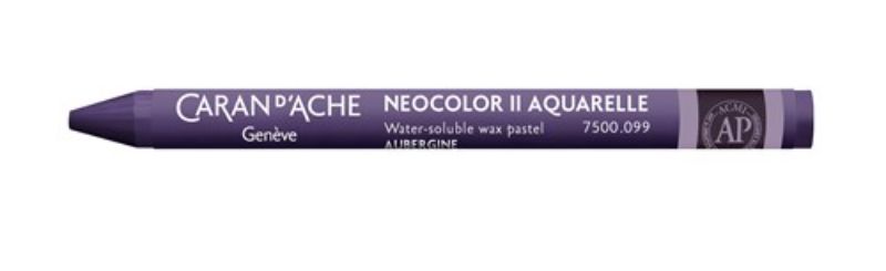 Caran D'ache AUBERGINE Neocolor II Aquarelle Pastel Crayon, water-soluble, rich pigmentation for versatile artistic techniques.