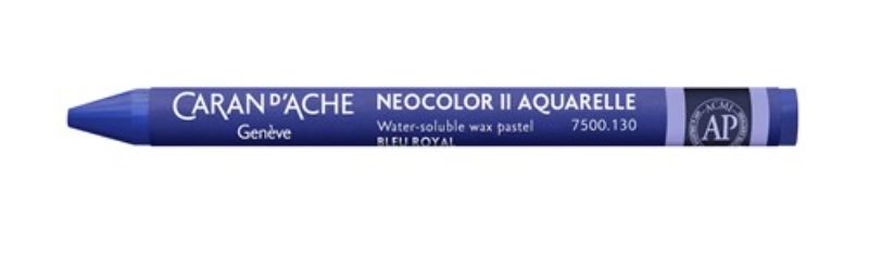 Pack of 10 Caran D’ache Neocolor II Royal Blue crayons, watersoluble with rich pigmentation and excellent blending capabilities.