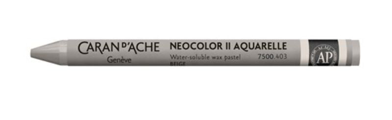 Pack of 10 Caran d'Ache Neocolor II Beige Crayons, perfect for vibrant, versatile artistic expression.