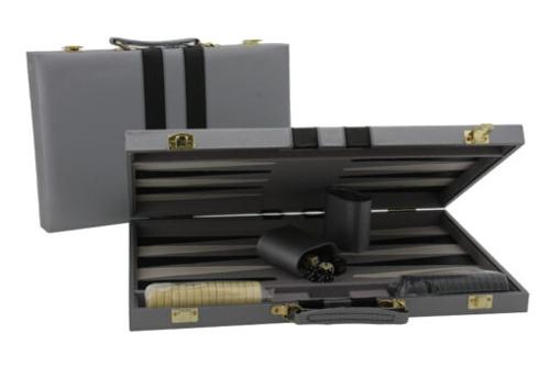 Backgammon Grey Vinyl Attache Case 15 (38cm)