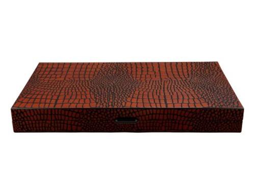Wooden Crocodile Engraved Design Backgammon 18