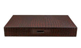 Dark Wooden Crocodile Engraved Design Backgammon 15