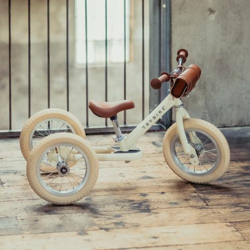 Cream Vintage Trybike, Cream Tyres and Chrome (3 wheel)