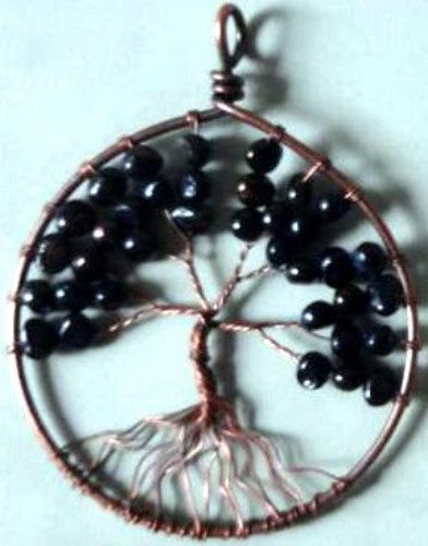Pendant  - Black Pearl - Tree of Life - Set of 2