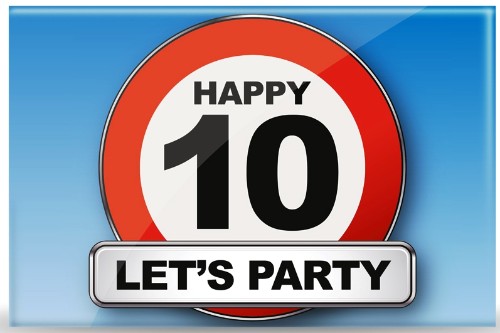 Magnet - Traffic Signs Series - Happy 10 Let's Party - Set of 5