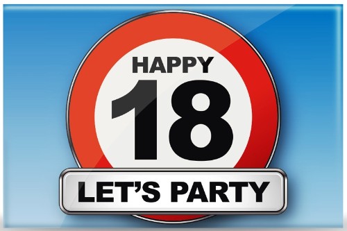 Magnet - Traffic Signs Series - Happy 18 Let's Party - Set of 5