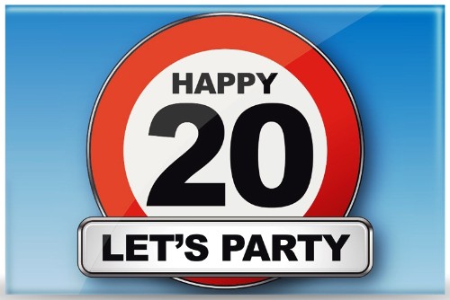 Magnet - Traffic Signs Series - Happy 20 Let's Party - Set of 5