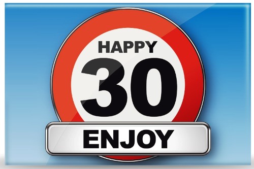 Magnet - Traffic Signs Series - Happy 30 Enjoy - Set of 5